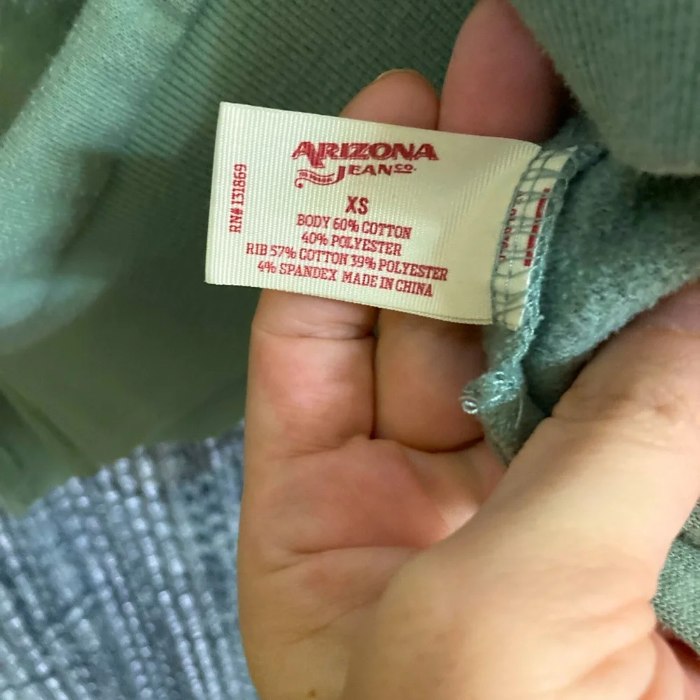 Arizona Jean Co. lace up sweatshirt light green size XS - Picture 5 of 5
